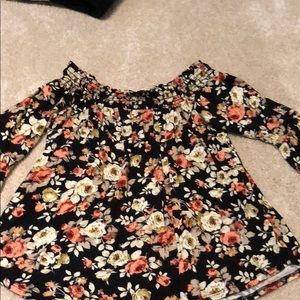 off shoulder floral top
